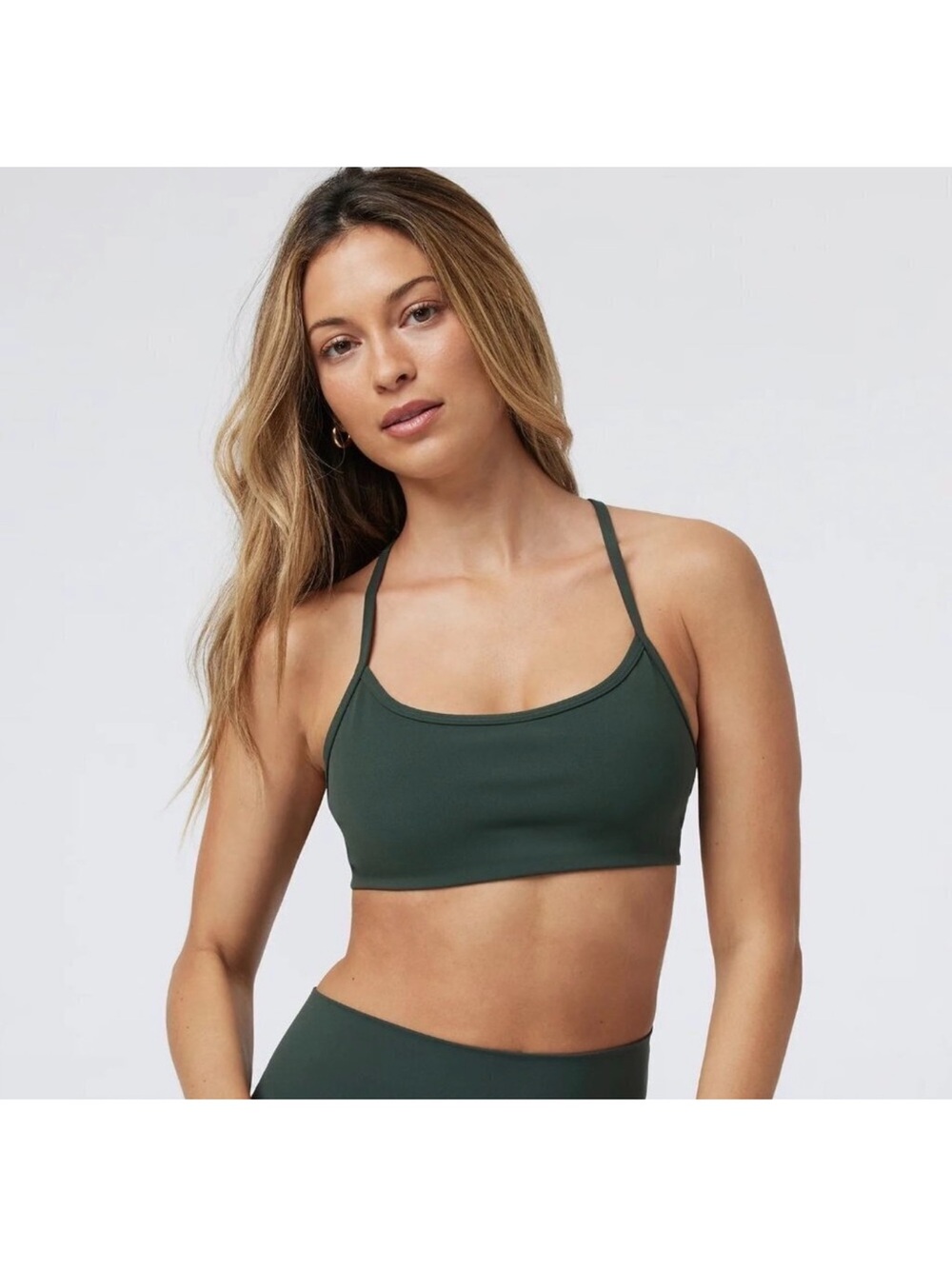 Vuori All the Feels Bra Medium EverGreen Strappy Sports Bra